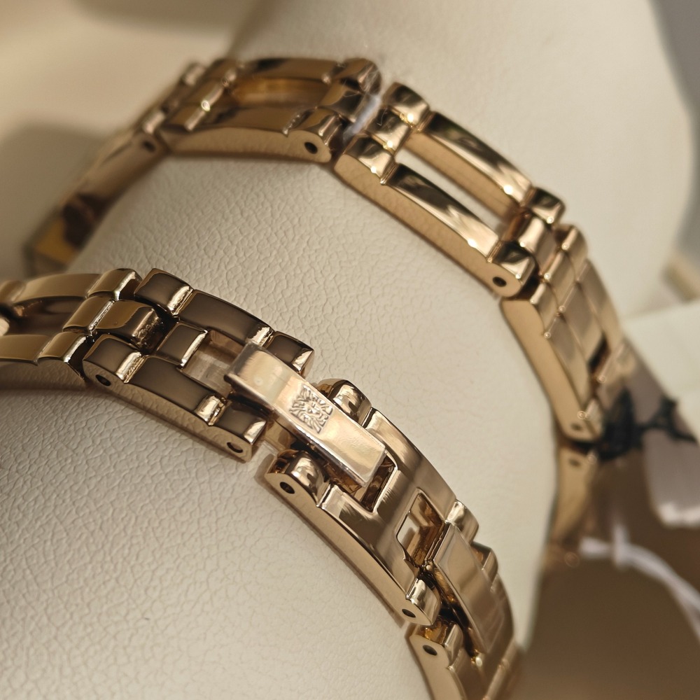 Anne Klein Womens Gold Tone Rectangular Slim Watch Bracelet White Set NEW in Box - Picture 3 of 6